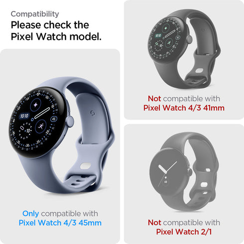 Spigen Pixel Watch 4/3 (45mm) Screen Protector - EliteShield EZ Fit (2 Pack)